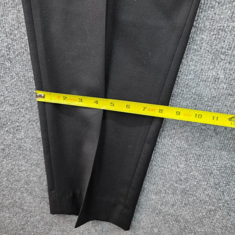 Peter Millar Mens Size 35 Black 100% Wool Flat Front Dress Trousers MS17B99‎